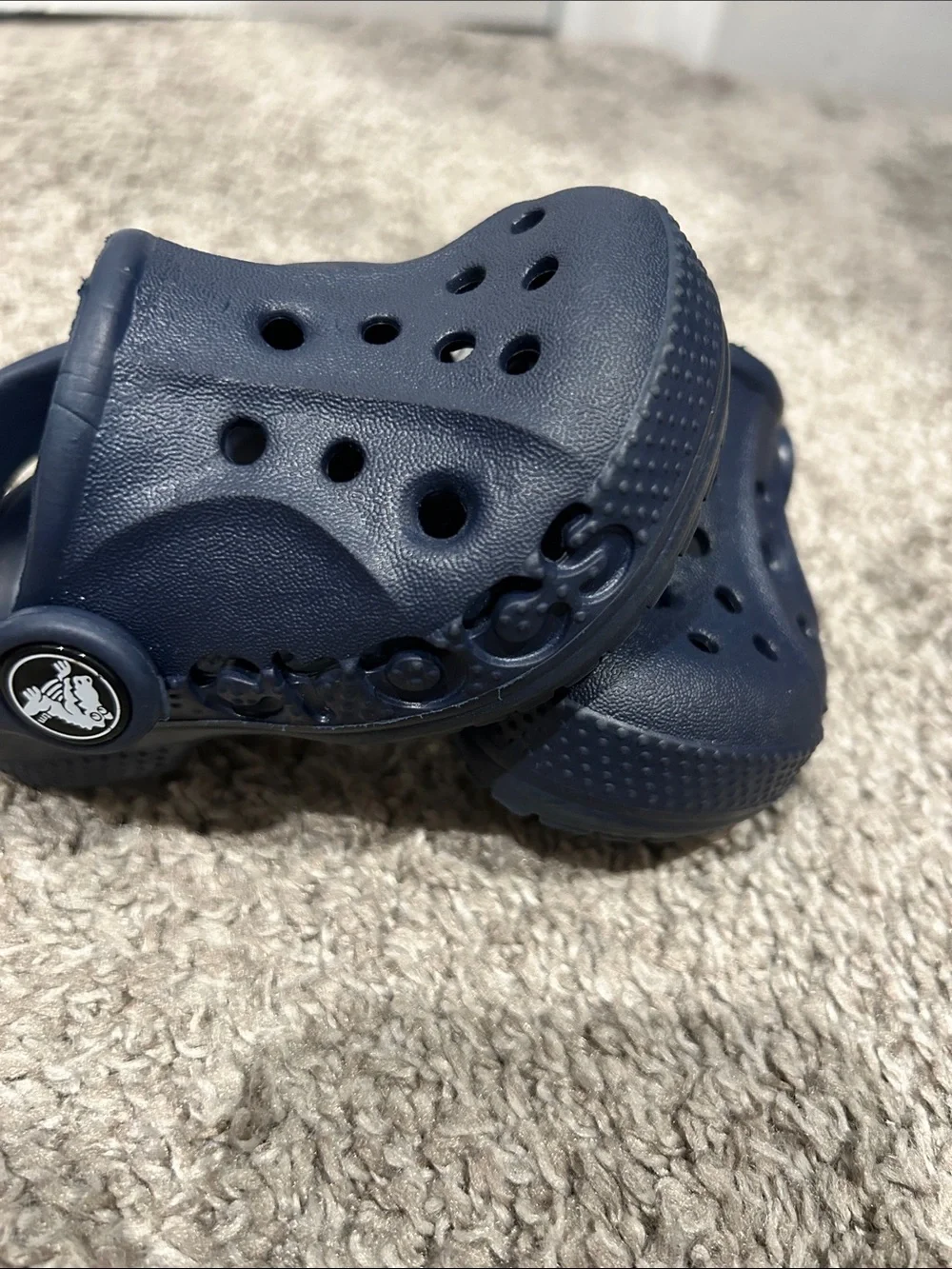 CROCS Kids Navy Blue Water Clogs with Heel Strap